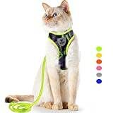 Cat Harness and Leash Set Stylish Escape Proof Cat Vest Harness Adjustable Breathable Pet Harness with Reflective Trim Step-in Cat Leash and Harness for Cats Puppies