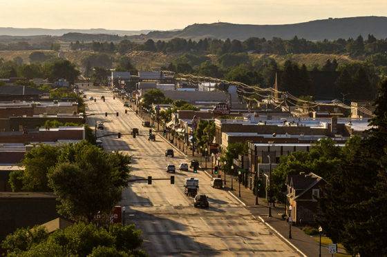Image of downtown Cody, Wyoming in the morning
