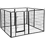 Yaheetech 40-Inch 8 Panel Heavy Duty Pets Playpen Dog Exercise Pen Cat Fence with Door Puppy Rabbits Portable PlayPen for Yard, RV, Camping, Indoor/Outdoor,Black
