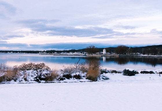 Image of Winter Lake Scene, Boyne City, Michigan, Winter