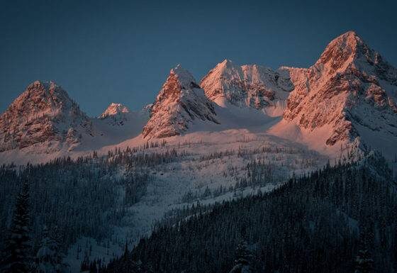 Image of Sunrise over the Rocky Mountains in Fernie, British Columbia, Canada