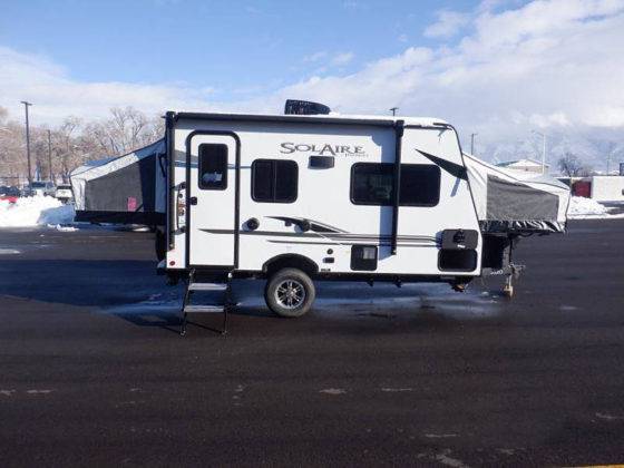Photo of a Palomino Solaire, expanded in a dealer parking lot